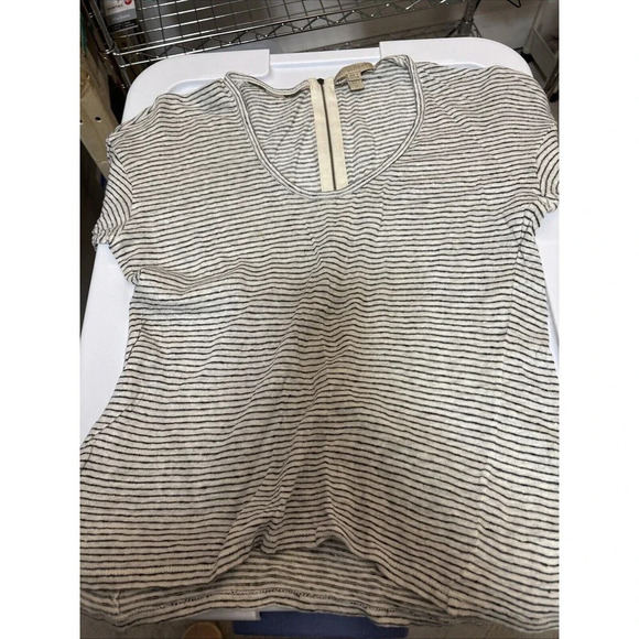 Burberry Brit Tops - Burberry Brit Sz Scoop Neck Top Zipper‎ Back Linen Blend